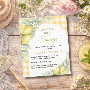 Lemon gingham main squeeze Baby Shower invitation