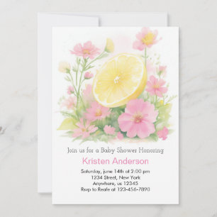 Lemon Girl Baby Shower Invitation
