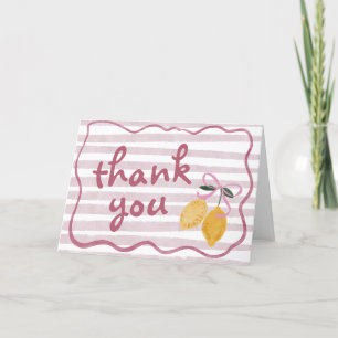Lemon Girl Baby Shower Thank You Card