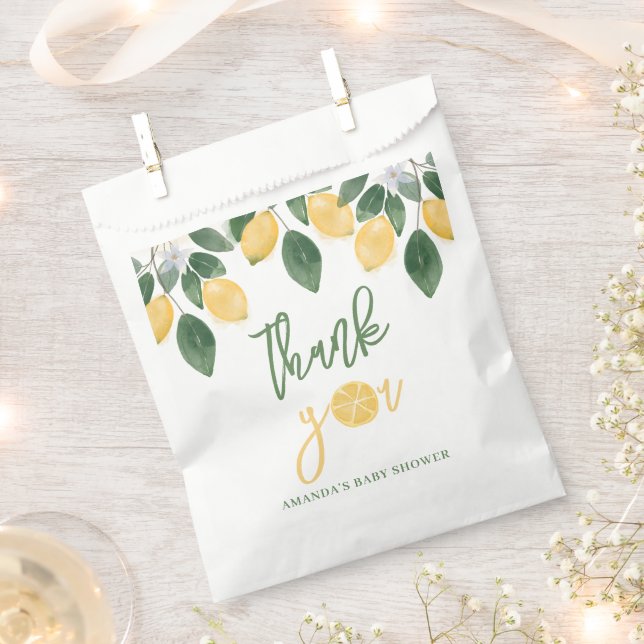 Lemon Girl Baby Shower Thank You  Favour Bags (Clipped)