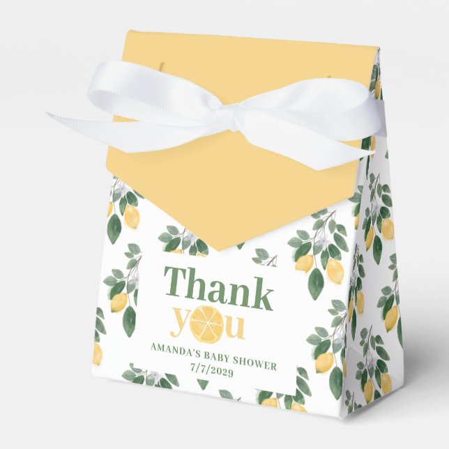 Lemon Girl Baby Shower Thank You  Favour Box (Front Side)