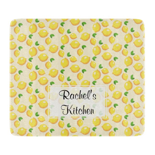 Lemon Glass Cutting Board - Customisable (Front)