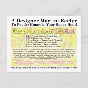 Lemon Grapefruit Martini Recipe Postcard