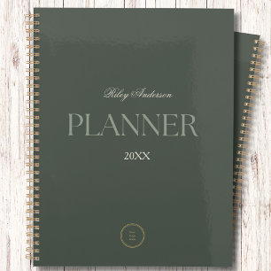 Lemon Grass Green Business Logo Monogram Planner