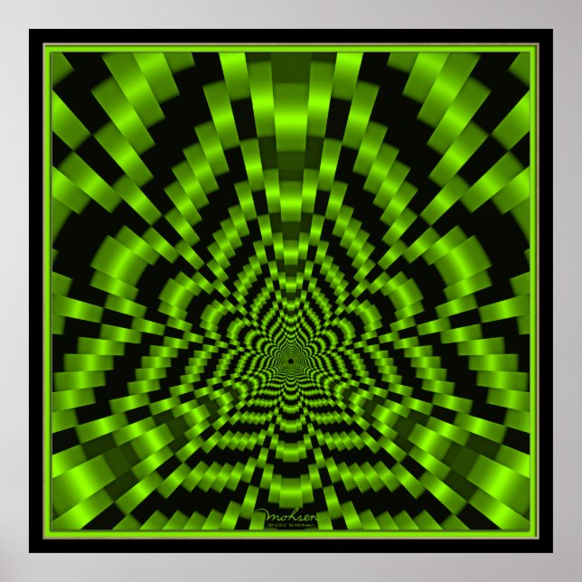 Lemon Green Black Speed Tunnel Poster (Front)