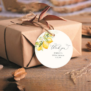 Lemon Green Citrus Bridal Shower Gift Tag