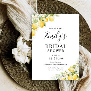 Lemon Green Citrus Bridal Shower Invitation