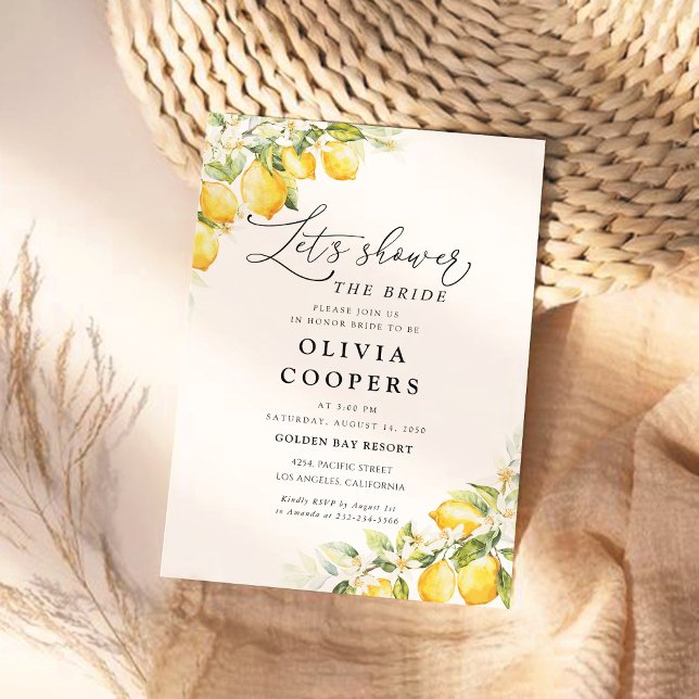 Lemon Green Citrus Bridal Shower Invitation (Creator Uploaded)