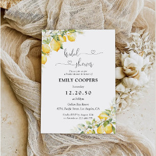 Lemon Green Citrus Bridal Shower Invitation