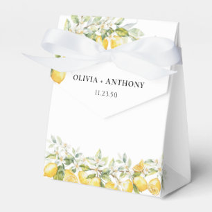 Lemon Green Citrus Floral Wedding Favour Box