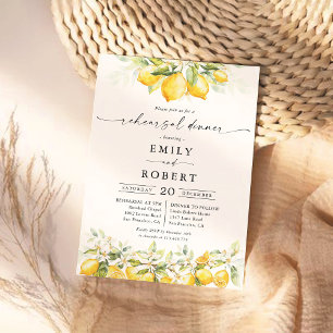 Lemon Green Citrus Rehearsal Dinner Invitation