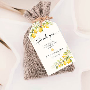 Lemon Green Citrus Wedding Ceremony Gift Tag