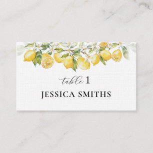 Lemon Green Citrus Wedding Flat Place Card