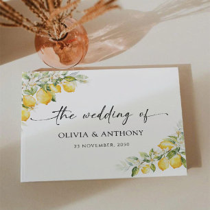 Lemon Green Citrus Wedding Guest Book