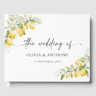 Lemon Green Citrus Wedding Guest Book