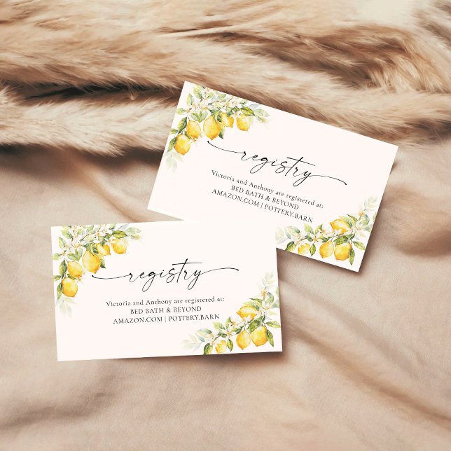 Lemon Green Citrus Wedding Registry Card (Creator Uploaded)