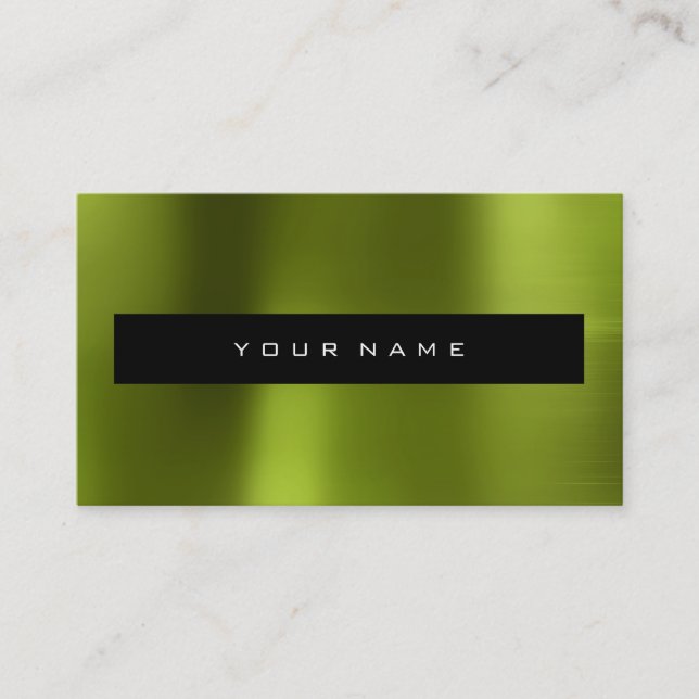 Lemon Green Metallic Black Vip Fashion Stylist Business Card (Front)