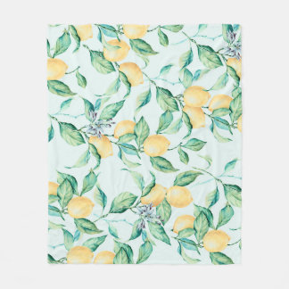 Lemon Green Watercolor: Seamless Romance Fleece Blanket
