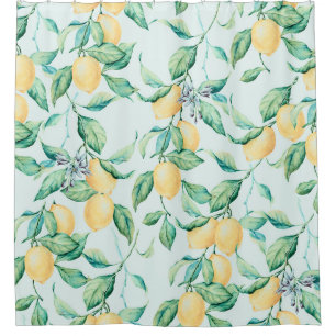 Lemon Green Watercolor: Seamless Romance Shower Curtain