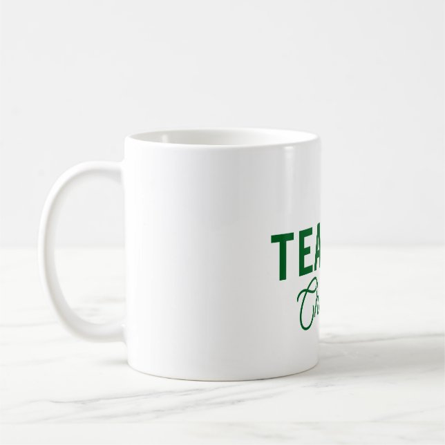 Lemon green white stripes teacher professor name c coffee mug (Left)