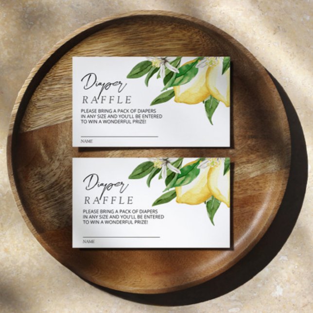 Lemon Greenery Baby Diaper Raffle Enclosure Card (Creator Uploaded)