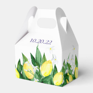 Lemon Greenery Blossom Wedding Favour Box