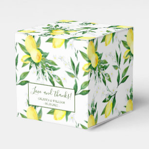 Lemon Greenery Blossom Wedding Favour Box