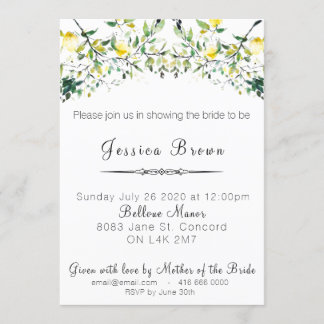Lemon Greenery Bridal Shower Invitation
