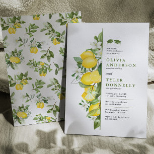 Lemon Greenery Double Graduation Party Invitation