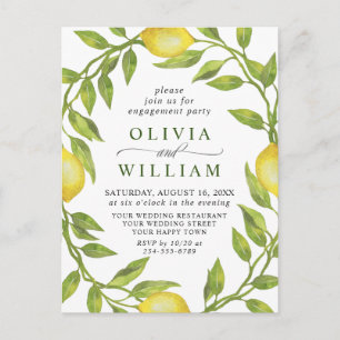 Lemon Greenery ENGAGEMENT PARTY Invitation Postcard