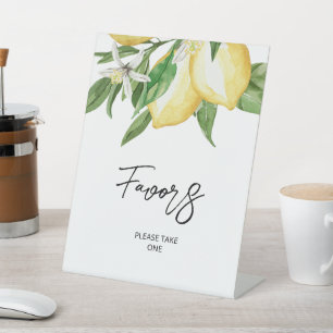 Lemon Greenery Favours Sign