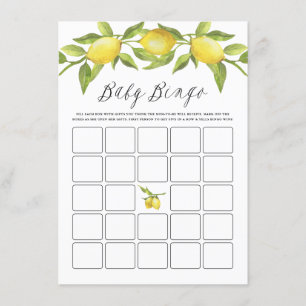Lemon Greenery Garland Baby Shower Bingo Enclosure Card