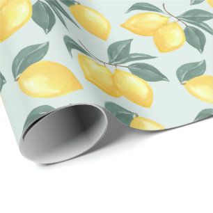 Lemon Greenery Gift Wrap Wrapping Paper