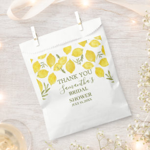 Lemon Greenery Italian Yellow Olive Bridal Shower Favour Bags