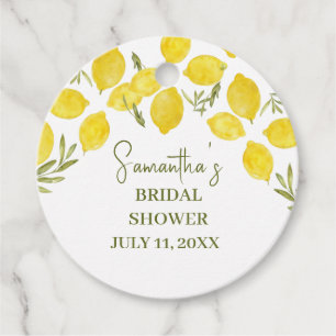 Lemon Greenery Italian Yellow Olive Bridal Shower Favour Tags