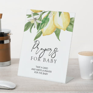 Lemon Greenery Prayers For Baby Sign