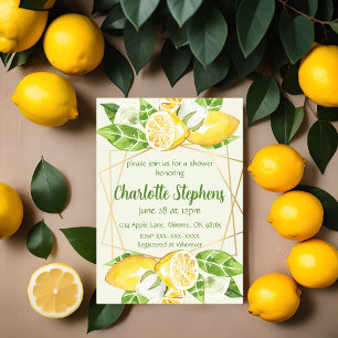 Lemon Greenery Shower Invitation