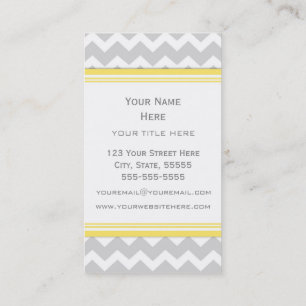 Lemon Grey Chevron Retro Business Cards