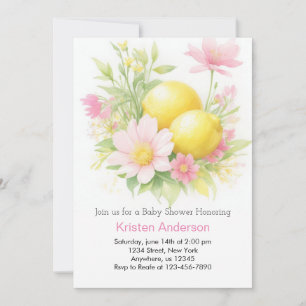 Lemon Grove Adventure Awaits Girl Baby Shower Invitation