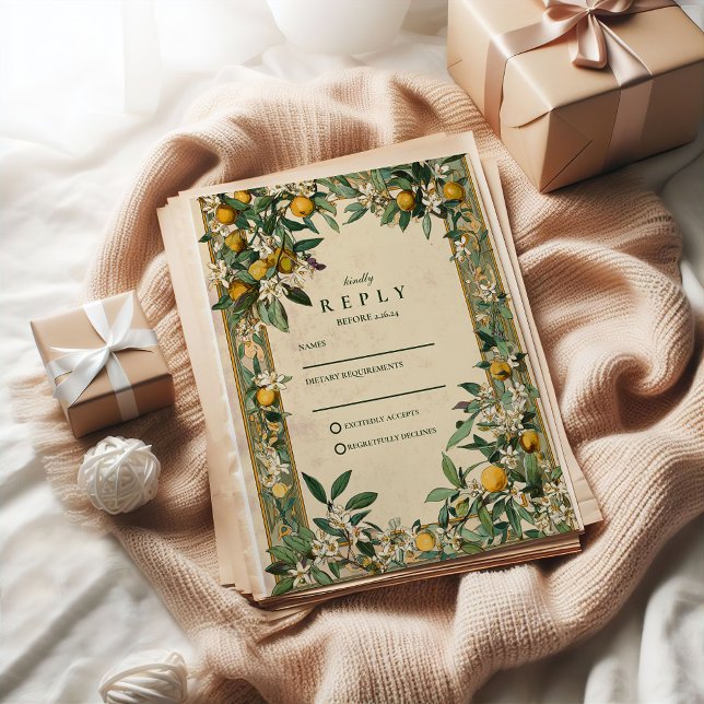 Lemon Grove Bloom Wedding RSVP Card (Creator Uploaded)