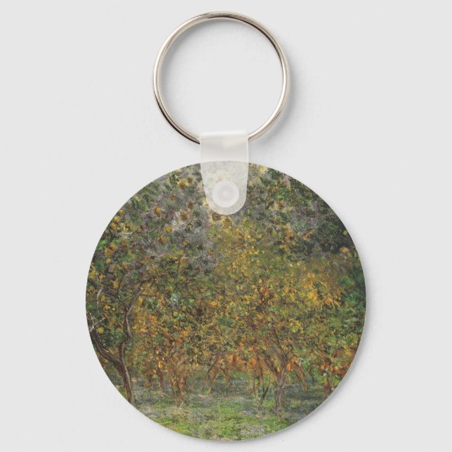 Lemon Grove in Bordighera by Claude Monet Key Ring (Front)