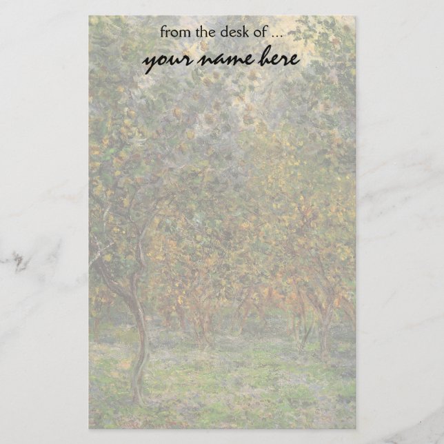 Lemon Grove in Bordighera by Claude Monet Stationery (Front)
