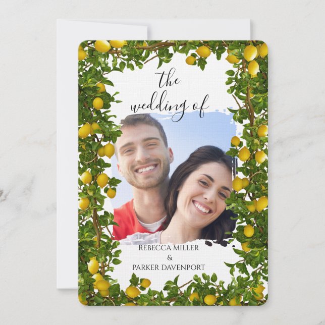 Lemon Grove Romance Wedding Invitation (Front)