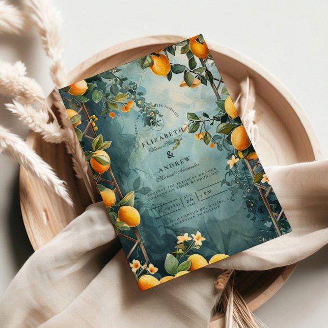 Lemon Grove Romance Wedding Invitation (Creator Uploaded)
