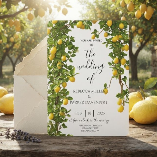 Lemon Grove Romance Wedding Invitation (Creator Uploaded)