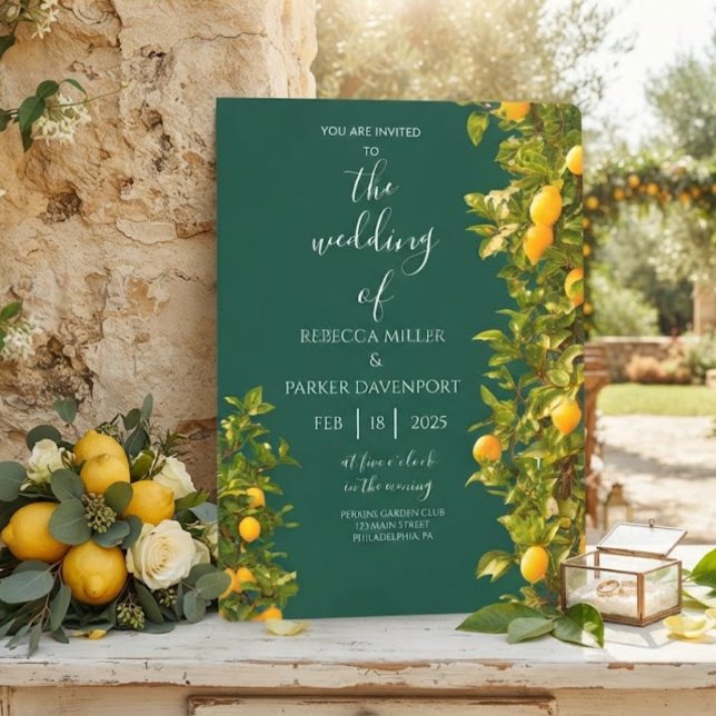 Lemon Grove Romance Wedding Invitation (Creator Uploaded)
