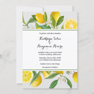 Lemon Grove Yellow Summer Wedding Invitation