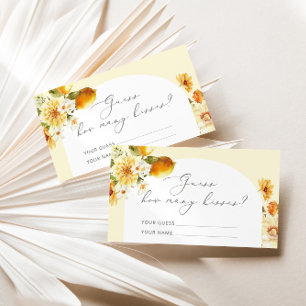 Lemon guess how many kisses bridal game enclosure 