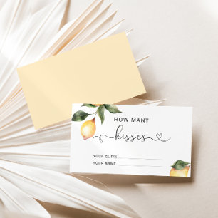 Lemon guess how many kisses bridal game enclosure card