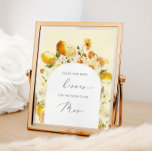 Lemon guess how many kisses bridal shower game pos poster<br><div class="desc">Watercolor lemons how many kisses bridal shower game sign. 
Matching items available.</div>